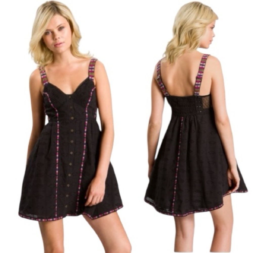 Free People Romantics Yippie Gypsy Embroidered Sundress Size XS - Picture 2 of 7